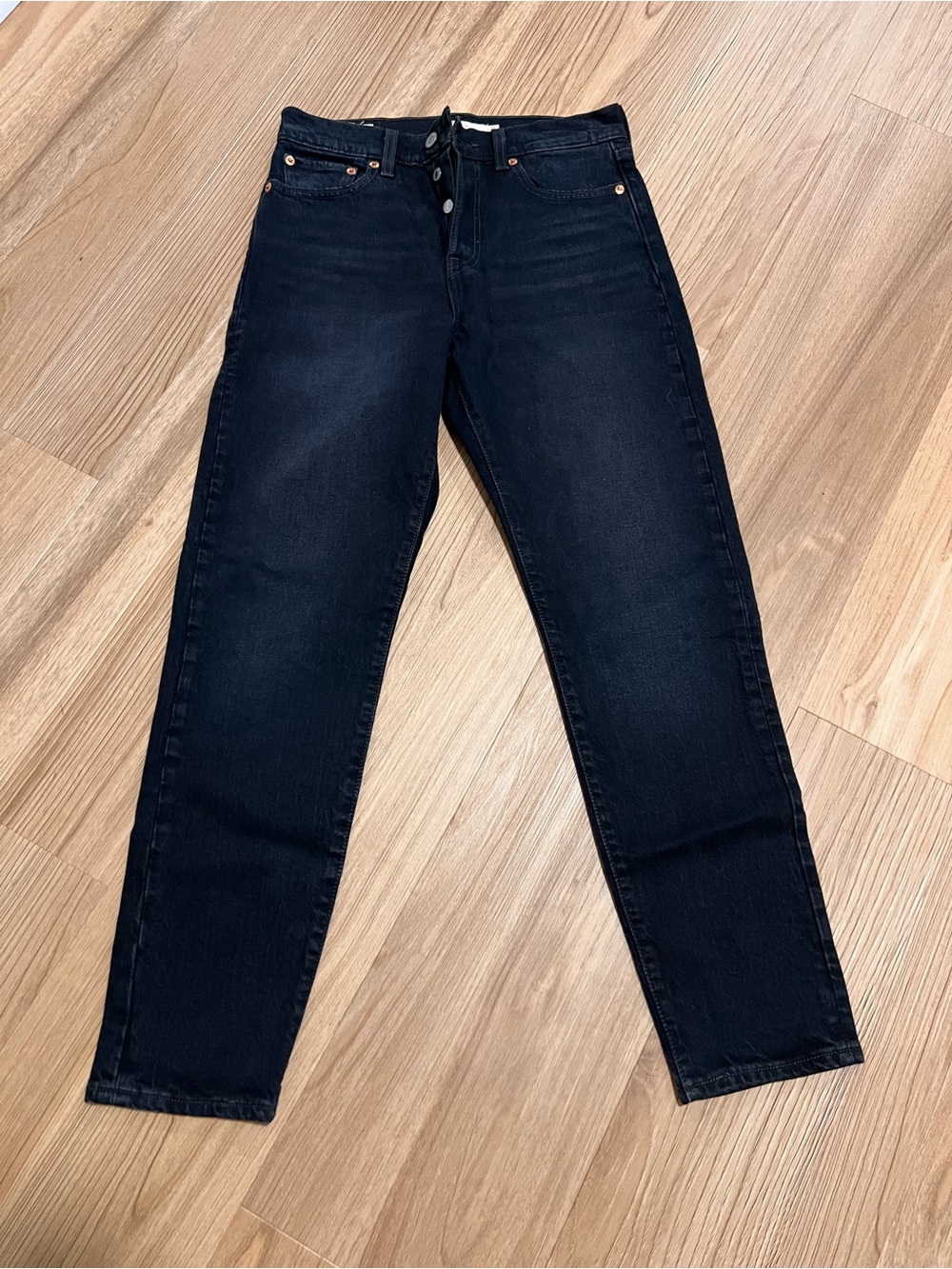 Levi's Black High-Rise Straight Jeans
